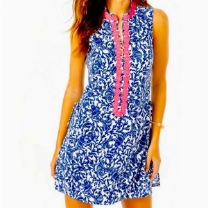 EUC Lilly Pulitzer Jonna Romper in Oyster Bay Blue Krillin It Sz 12